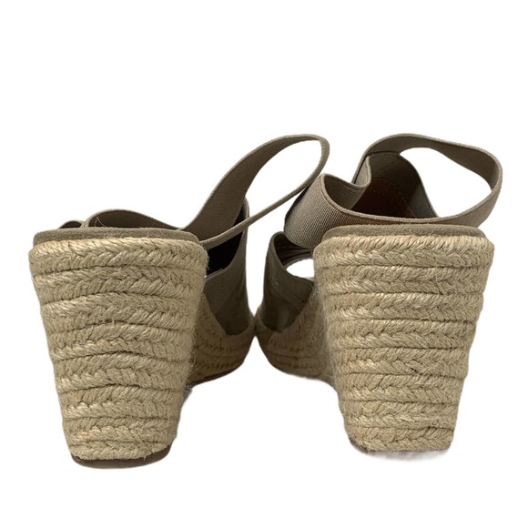 G.H. Bass Cher Open Toe Slingback Wedge Tan Size - Picture 4 of 5